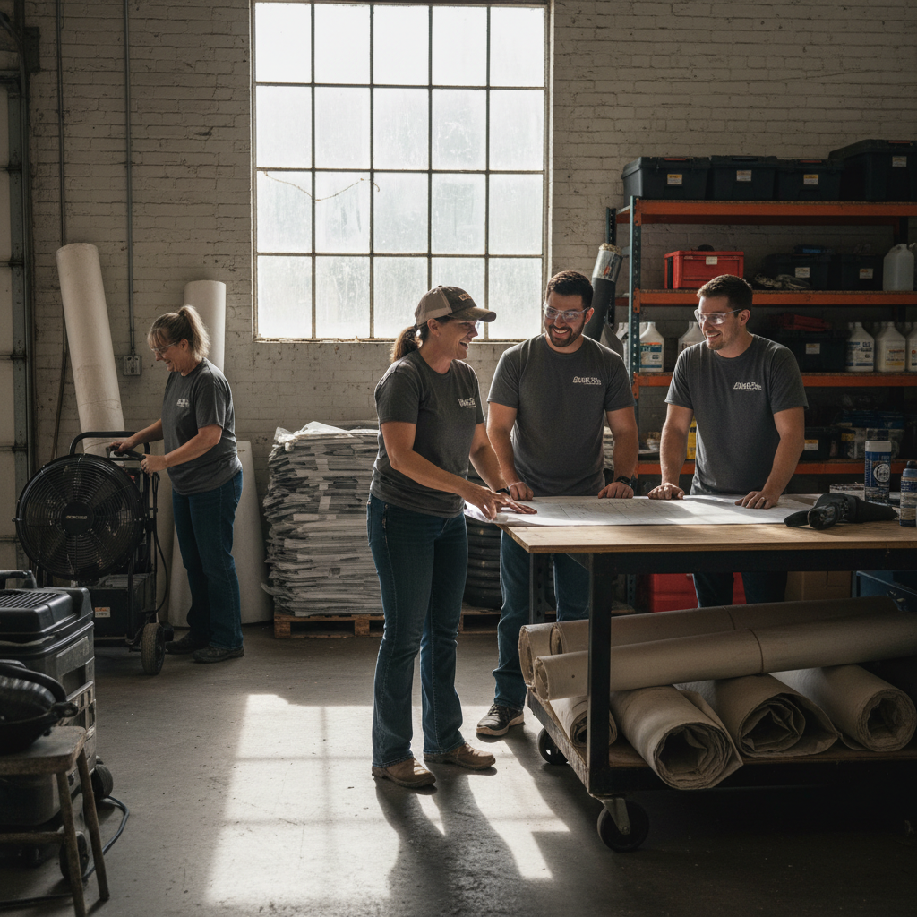 The Fort Worth Mold Removal team at work in Fort Worth